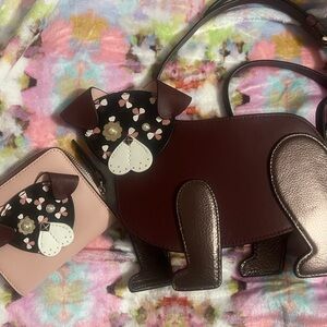 Kate Spade floral pup crossbody and matching wallet NEW no tags